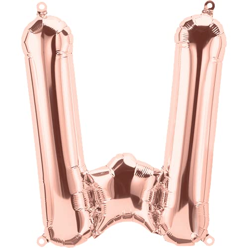 16 Inch Solid W Alphabets / Letters Rose Gold Foil Party Balloon
