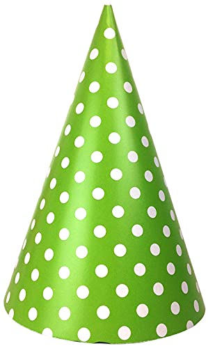 Green Polka Dot Happy Birthday Party Hat (Pack of 10)