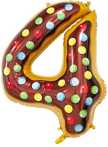 34'' Inch Donut Shape Number 4 Foil Balloon
