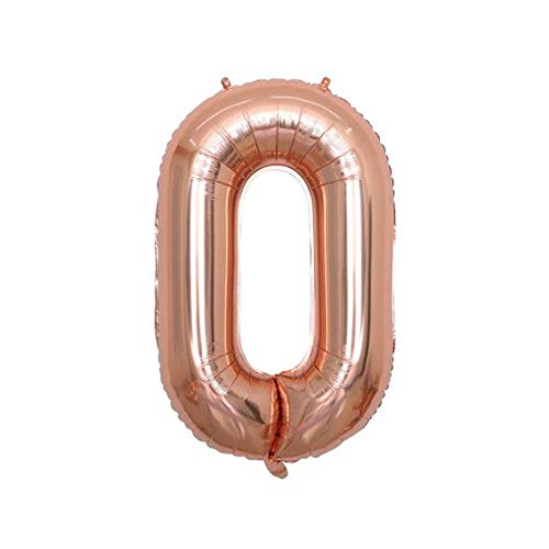 32 Inch Solid 0 Number Rosegold Foil Balloon