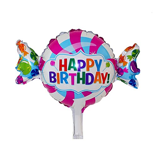 38 Inch Multicolor Candy Shaped Happy Birthday Foil Balloon