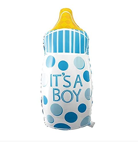 New Born Baby It's A Boy Feeder Bottle Shaped Blue Color Foil Balloon