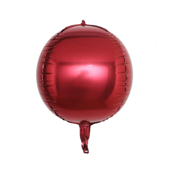 22 Inch Red Color 4D Round Aluminum Foil Balloon