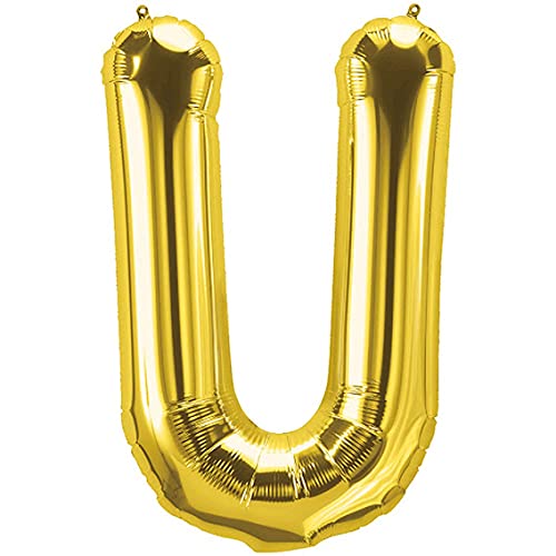 16 Inch Solid U Alphabets / Letters Gold Foil Party Balloon