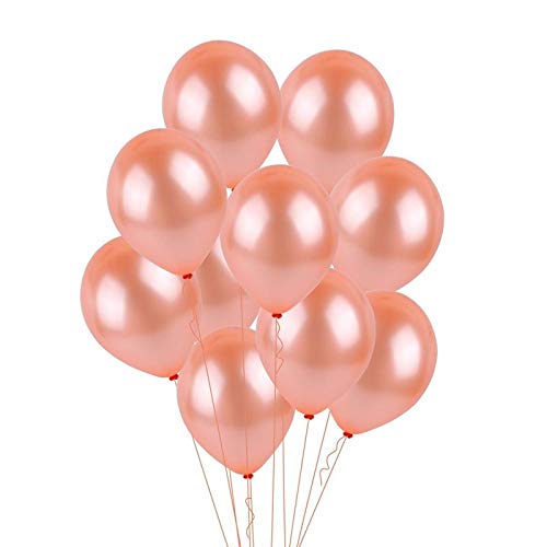 Metallic Shining Latex Balloons Rose Gold Color(Pack of 50)