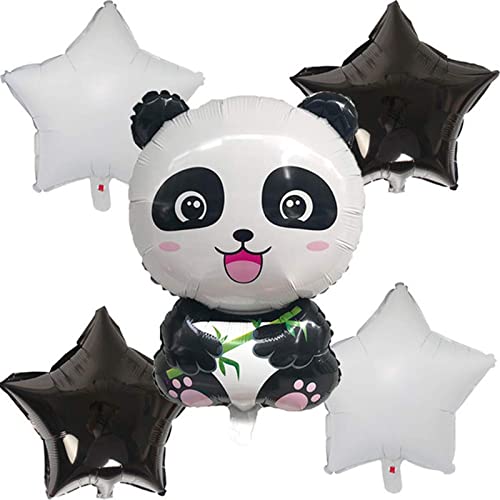 32 Inch Multicolor Panda Shape Aluminium Foil Balloon (Pack of 5)