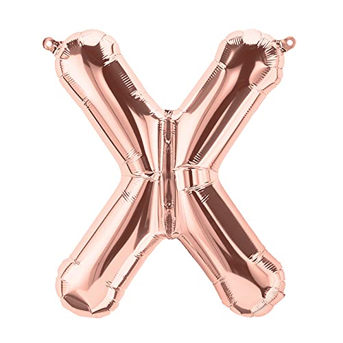 16 Inch Solid X Alphabets / Letters Rose Gold Foil Party Balloon