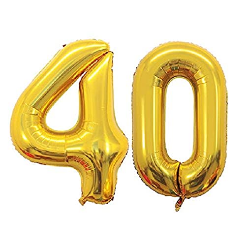 16 Inch Solid 40 Number Gold Foil Balloon