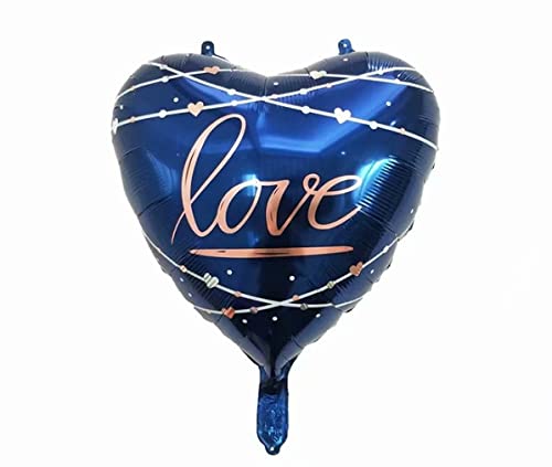 22 Inch Blue Love Heart Shaped Foil Balloon