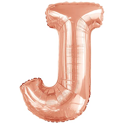 16 Inch Solid J Alphabets / Letters Rose Gold Foil Party Balloon