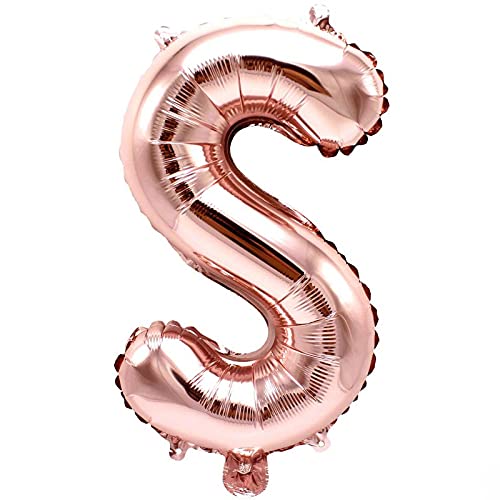16 Inch Solid S Alphabets / Letters Rose Gold Foil Party Balloon