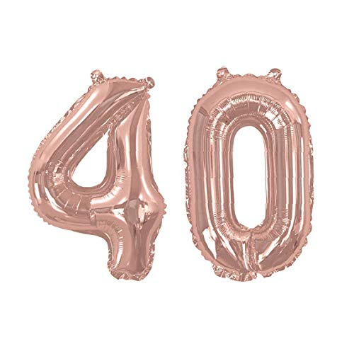 32 Inch Solid 40 Number Rosegold Foil Balloon