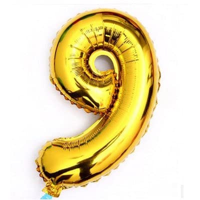 40 Inch Solid  9 Number Gold Foil Balloon
