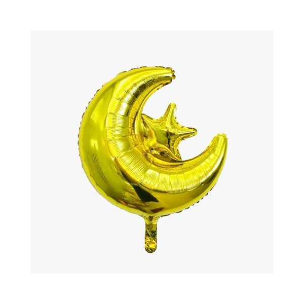 16 Inch Moon Star Shaped Golden Helium Foil Balloon