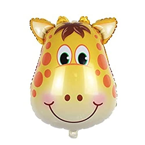 Multicolor Giraffe Head Jungle Theme Foil Balloon