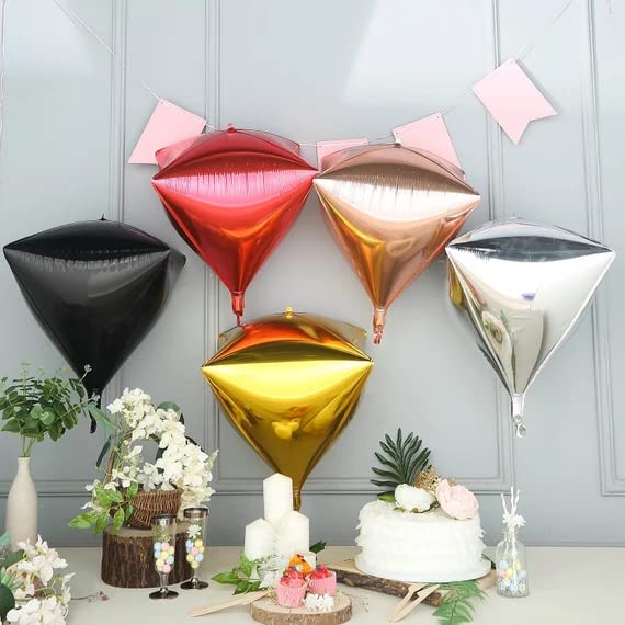 16 Inch 4D Diamond Foil Balloons Helium Diamond Balloons Combo Pack