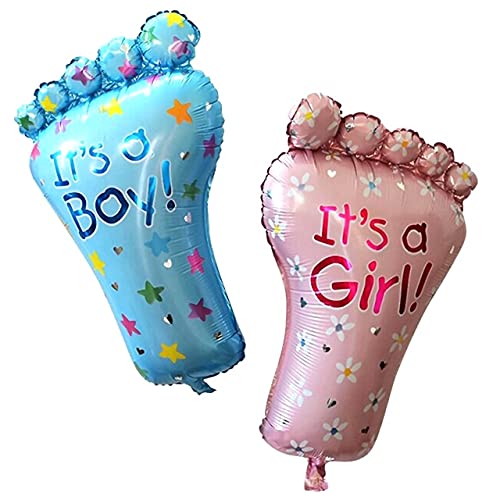 New Born Baby It's A Boy & It's A Girl Feet Shaped Blue, Pink Color Foil Balloon