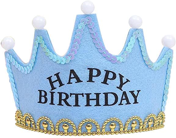 Flashing Happy Birthday Led Light Up Crown(Blue)  (Pack of 1)