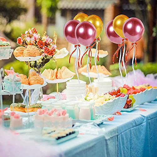Dark Blue Happy Birthday Banner And Pastel Blue Metallic Balloons