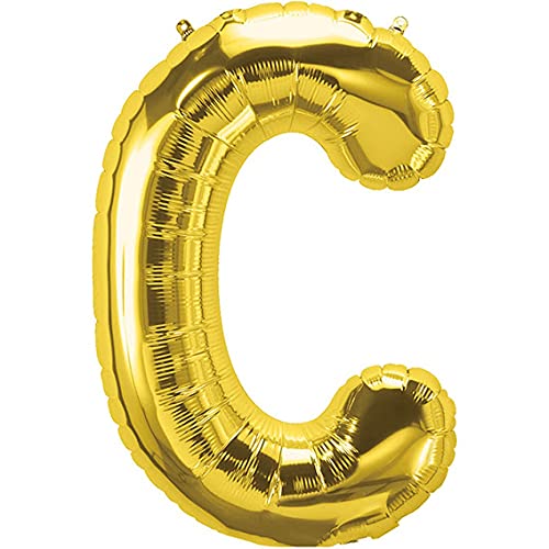16 Inch Solid C Alphabets / Letters Gold Foil Party Balloon