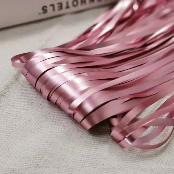 3ft x 6ft Brownish Rose Gold Matt Finish Chrome Foil Fringe Curtains