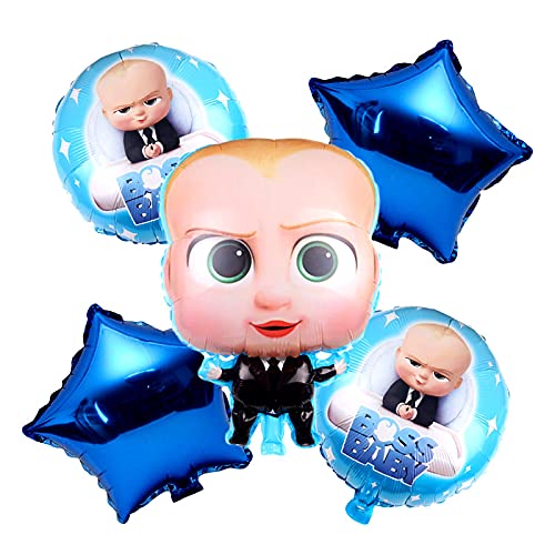18 Inch Blue Baby Boss Themed Foil Balloons (Pack of 5)