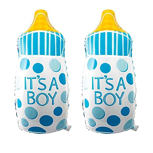 New Born Baby It's A Boy Twin Boys Feeder Bottle Shaped Blue Color Foil Balloon For