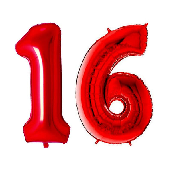 16 Inch Solid 14 Number Red Foil Balloon