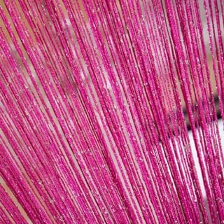3Ft X 6Ft Pink Color With Sparkle String Curtains Hanging