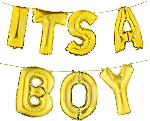 16 Inch Golden It's A Boy 7 Letters Foil Balloon