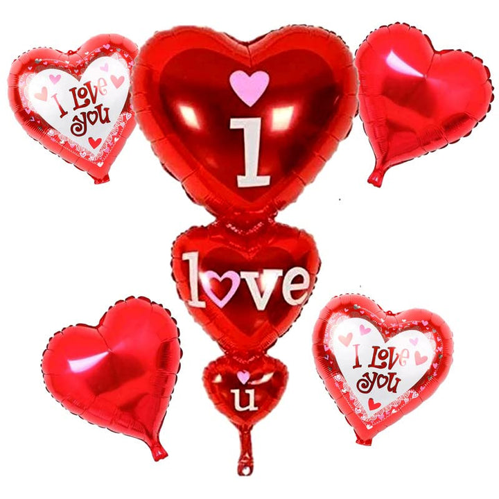 18 Inch Jumbo Red Printed Heart I Love You Foil Balloon (Pack of 5)