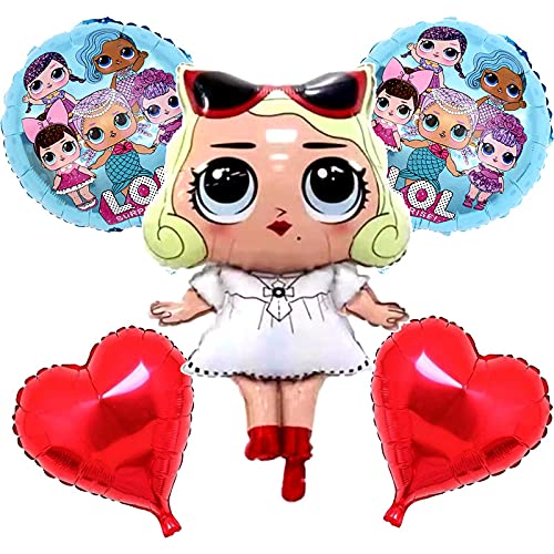 25 Inch Multicolor Lol Surprise Doll Foil Balloons (Pack of 5)