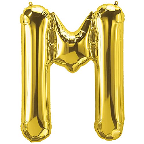 16 Inch Solid M Alphabets / Letters Gold Foil Party Balloon