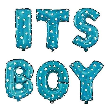 16 Inch Blue Polka Dot It's A Boy 7 Letters Foil Balloon