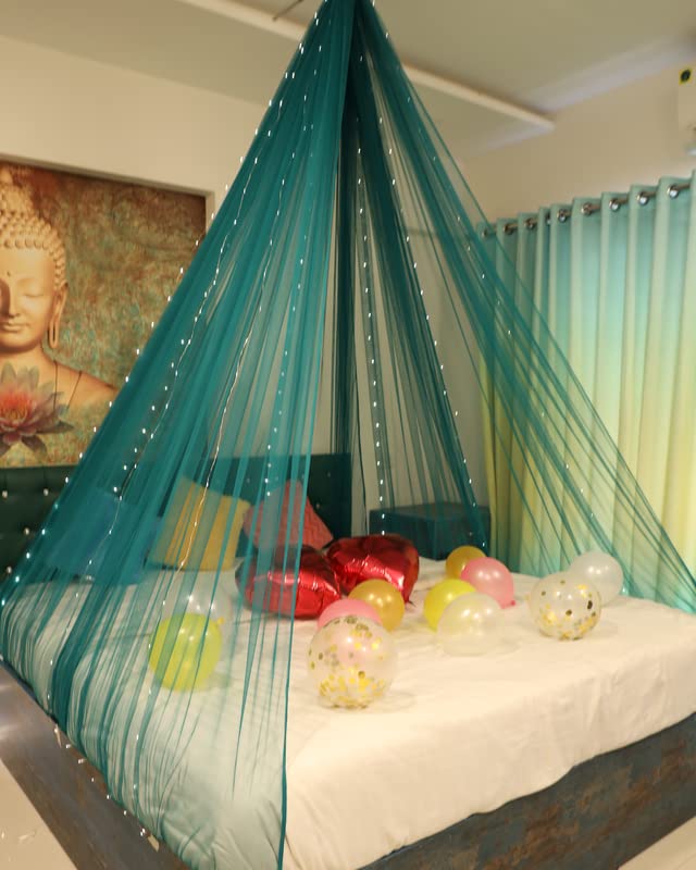 Green Decoration Net Cabana Tent Cloth  (With 5M Led Light)