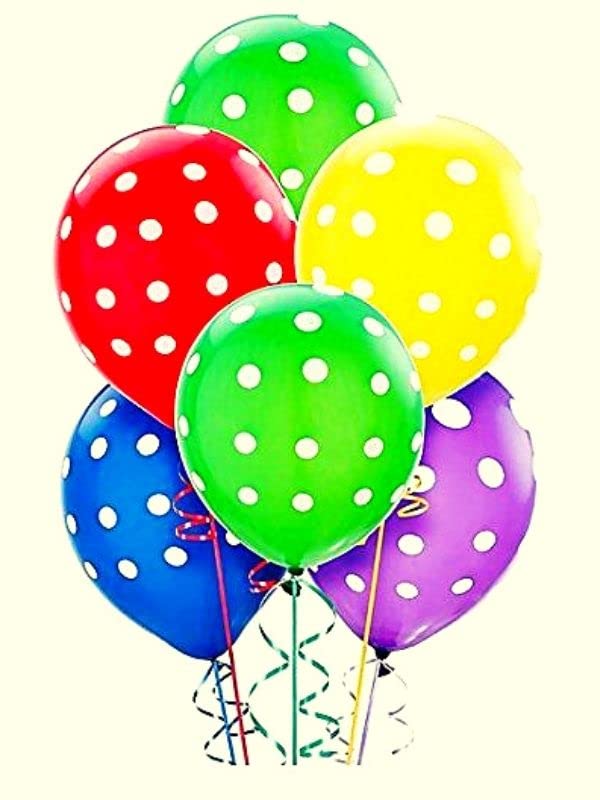 18 Inch Multicolor Round Polka Printed Foil Balloons