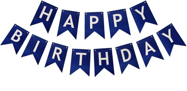 Blue And Gold Happy Birthday Banner (3 Meters)