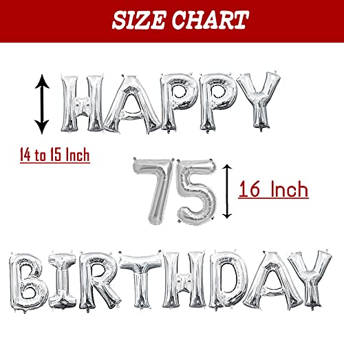 16 Inch 8th Happy Birthday Alphabets & 16 Inch 8 Number Silver Foil Balloon