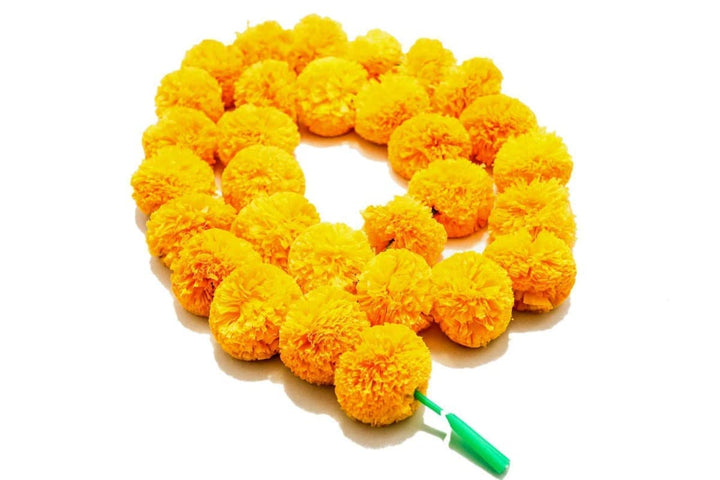 Yellow Marigold Artificial Flowers Garlands Toran Indian Genda Phool