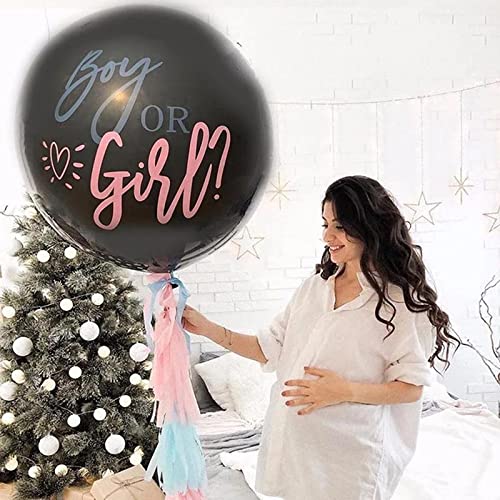 36 Inch New Born Baby Surprise Reveal Confetti Balloon With Pink And Blue Round Shape