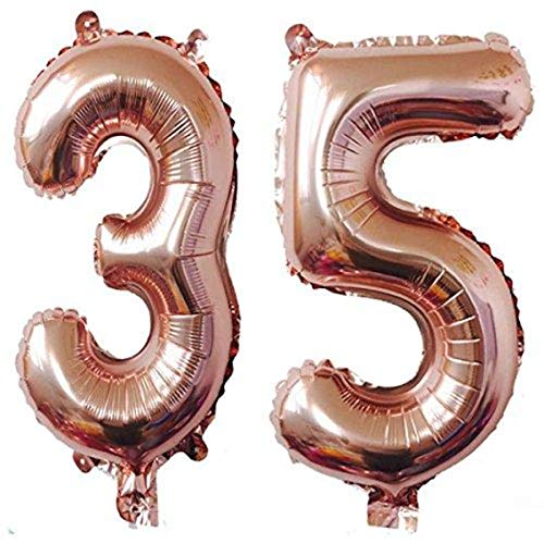 32 Inch Solid 35 Number Rosegold Foil Balloon