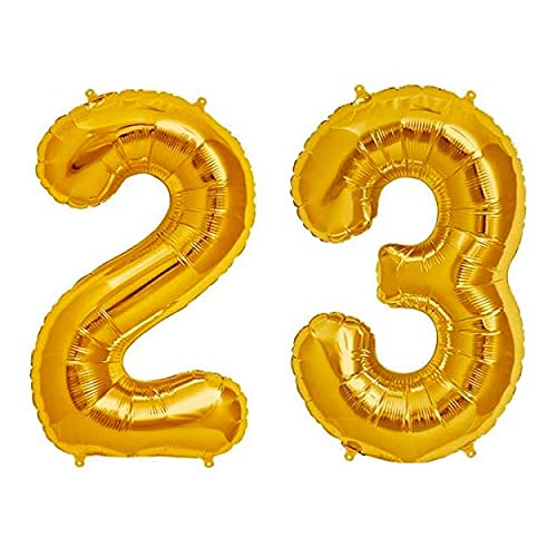 16 Inch Solid 23 Number Gold Foil Balloon