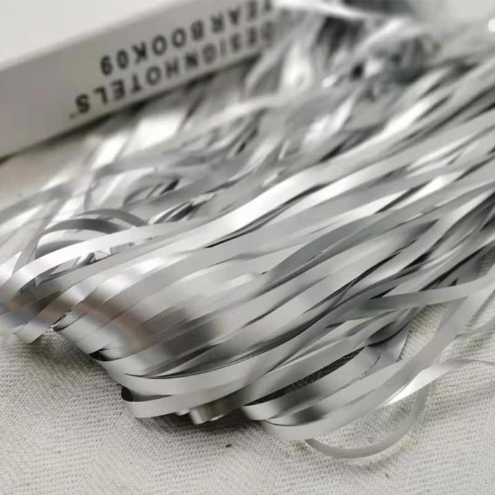 3Ft x 6Ft Silver Chrome Foil Fringe Curtains (Pack of 4)