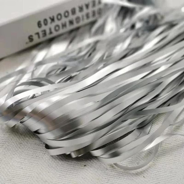 3ft x 6ft Silver Matt Finish Chrome Foil Fringe Curtains