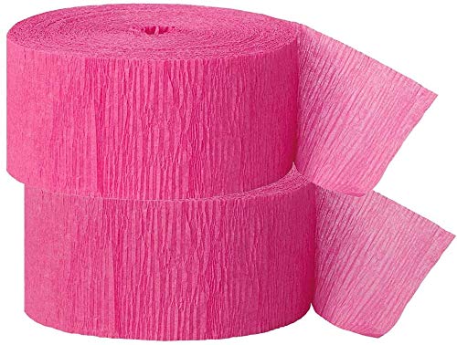 9 Meter Pink Crepe Paper Streamers (Pack of 6)