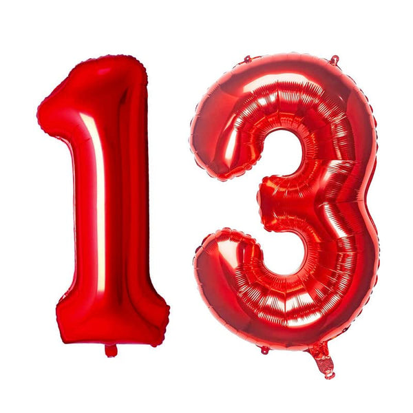 16 Inch 13th Happy Birthday Alphabets & 32 Inch 13 Number Gold Foil Balloon