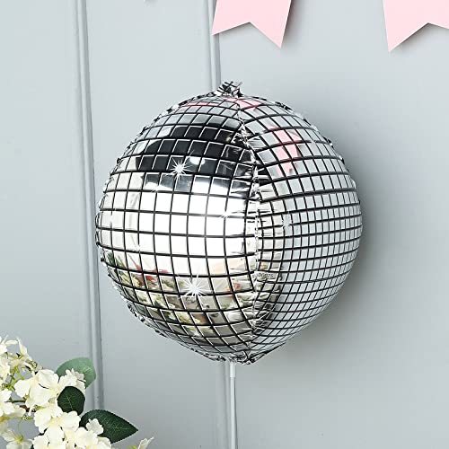 22 Inch Silver Aluminum Foil Mirror Metallic Disco Ball Accessories Balloons