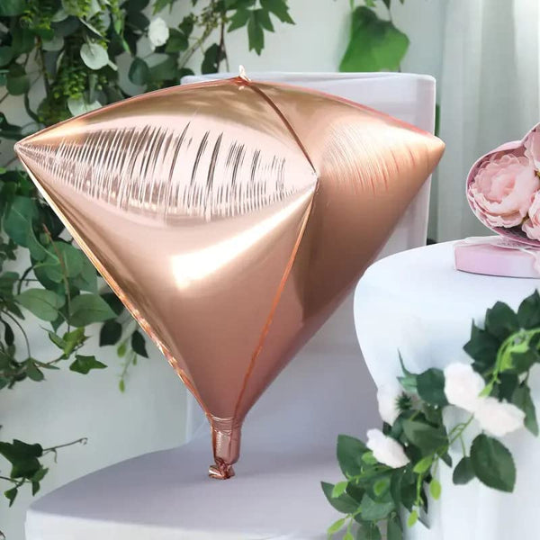 16 Inch 4D Diamond Foil Balloons Helium Diamond Balloon (Rose-Gold)