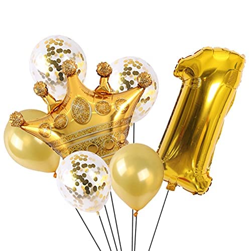 26 Inch Multicolor Prince Crown Foil Balloon (Pack of 7)