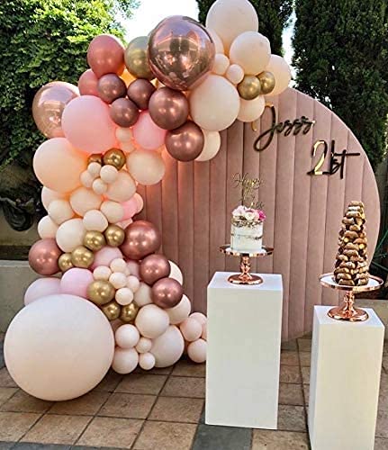 Pink Happy Birthday Banner And Pastel Grey Metallic Balloons